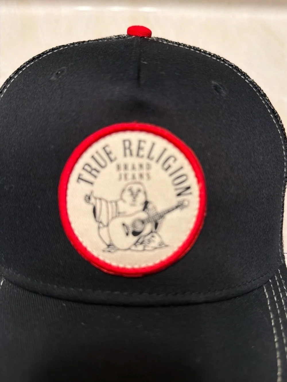 True Religion Black Hat with Red Trim
